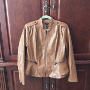 G.I.L.I. Faux Leather Peplum Jacket